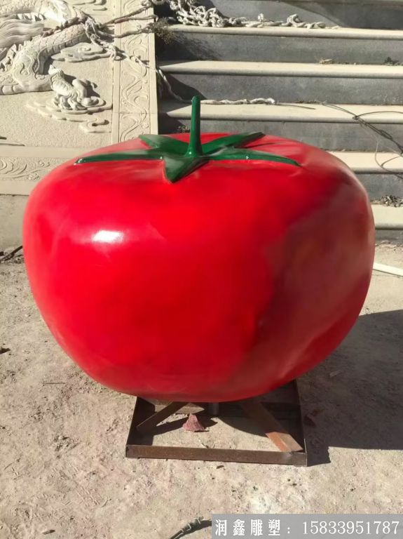 玻璃钢卡通番茄西红柿雕塑座凳8