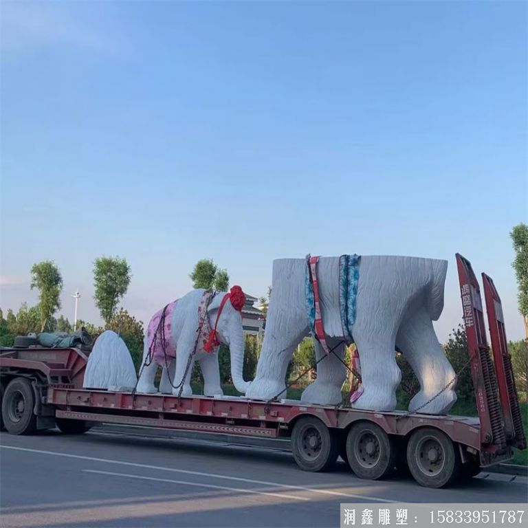 玻璃钢大象雕塑 大型动物大象景观