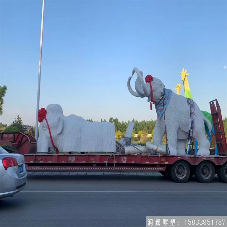 玻璃钢大象雕塑 大型动物大象景观3