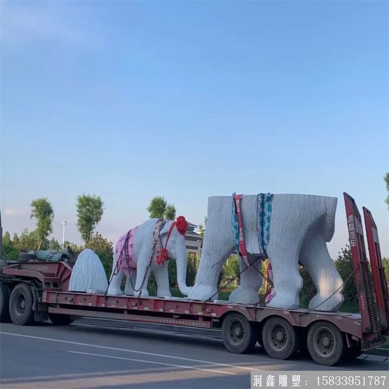 玻璃钢大象雕塑 大型动物大象景观1