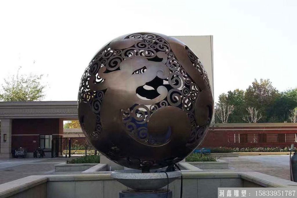 不锈钢空心球镂空球景观雕塑大球2