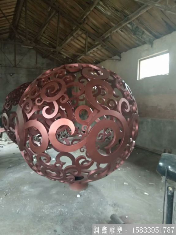 不锈钢金属镂空球雕塑7