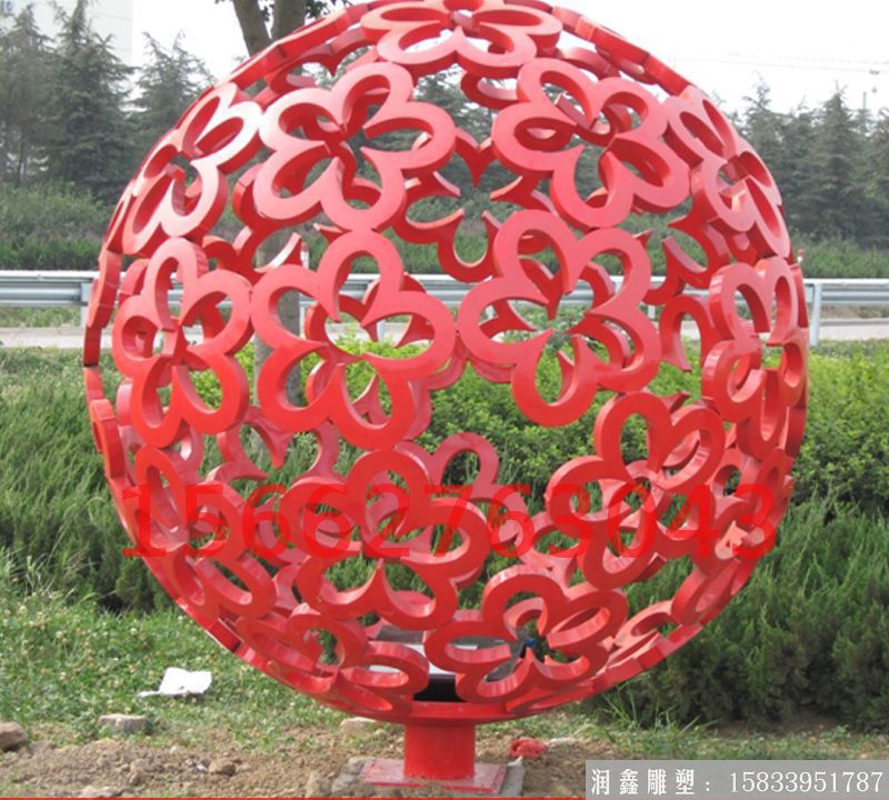 不锈钢镂空球雕塑1