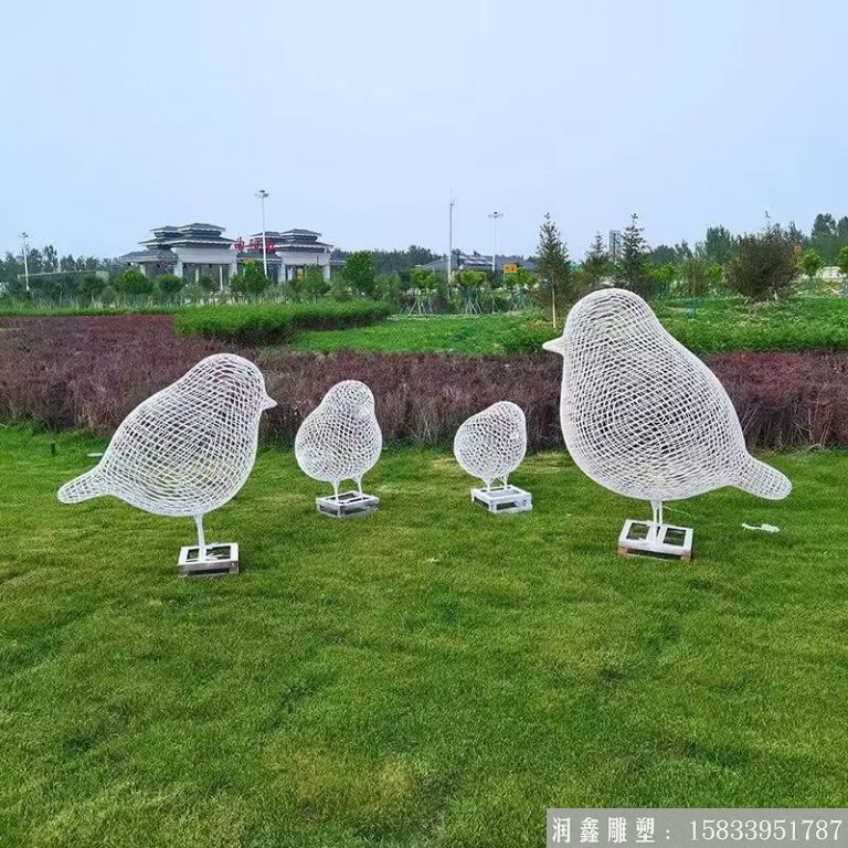 不锈钢鸟类雕塑 镂空鸟雕塑2
