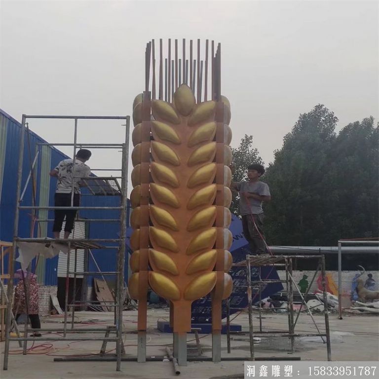 玻璃鋼麥穗雕塑 新農村廣場雕塑