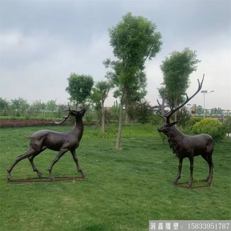 铸铜鹿雕塑 动物鹿雕塑景观3