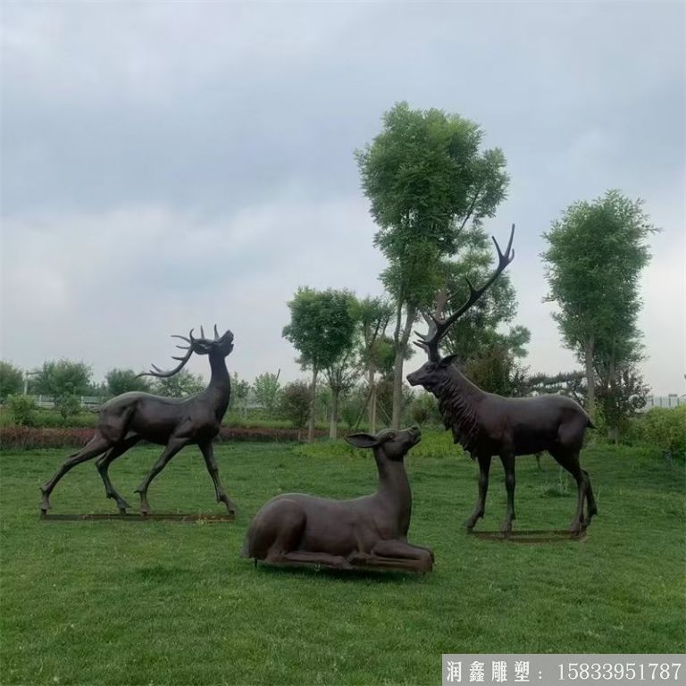 铸铜鹿雕塑 动物鹿雕塑景观7