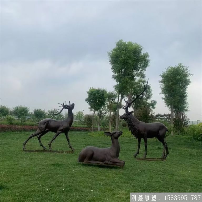 铸铜鹿雕塑 动物鹿雕塑景观8