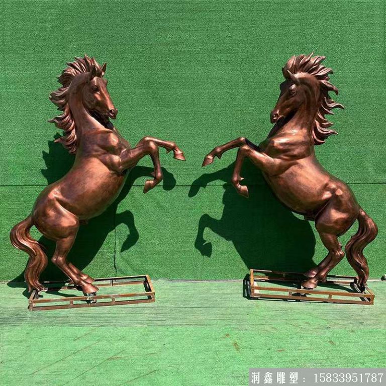 玻璃鋼奔馬雕塑 動物馬雕塑景觀8