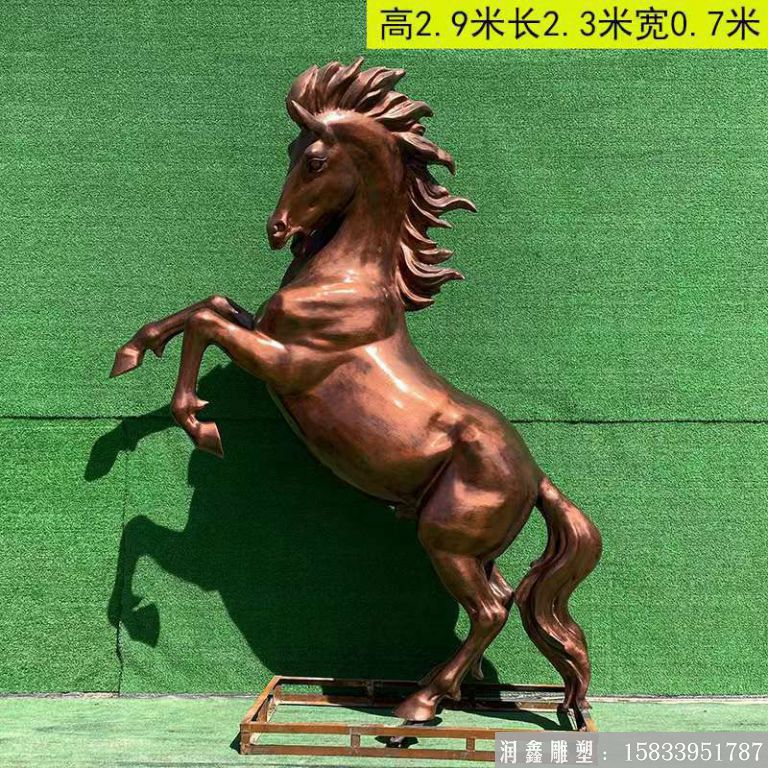 玻璃鋼奔馬雕塑 動物馬雕塑景觀7