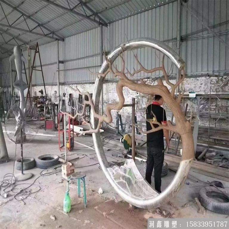 水景不銹鋼樹雕塑2