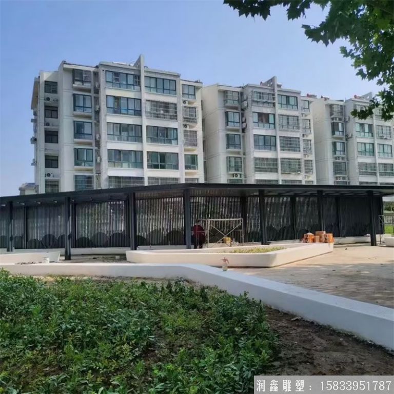 景觀不銹鋼廊架雕塑，鋼結構廊架景觀1
