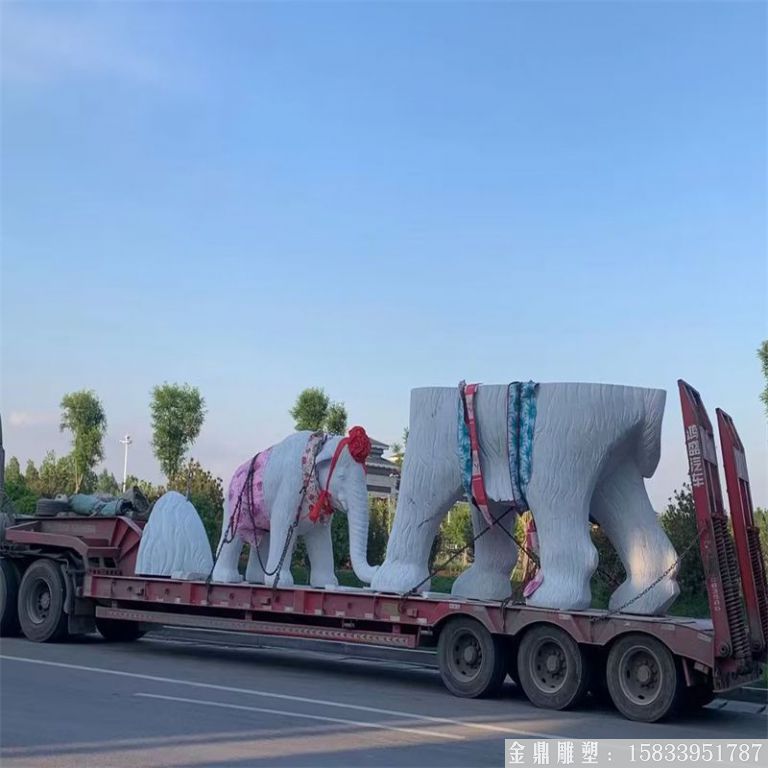 玻璃钢大象雕塑 大型动物大象景观1