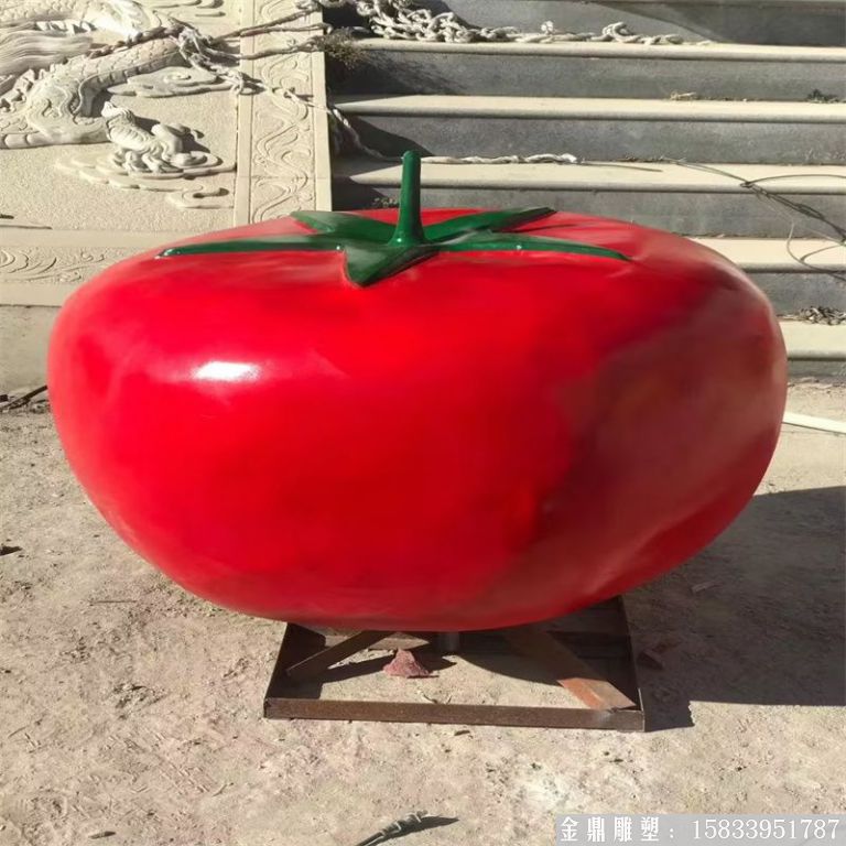 玻璃钢卡通番茄西红柿雕塑座凳8