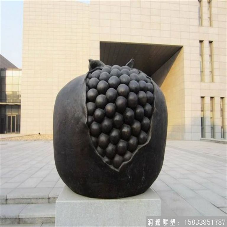 铜石榴雕塑加工厂家 水果铜雕塑