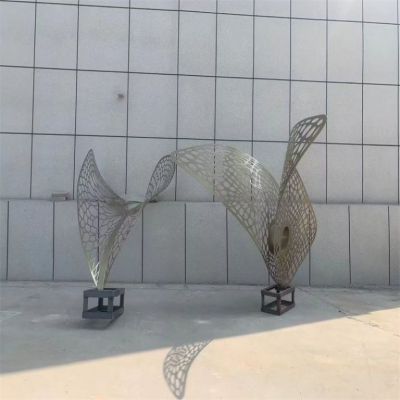 不锈钢异型镂空叶子雕塑 ，厂家定制