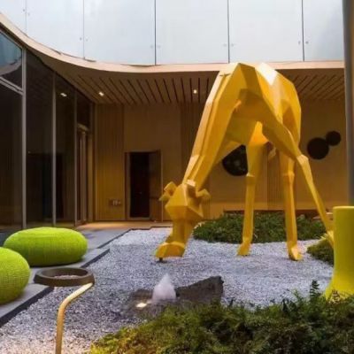 长颈鹿滑梯景观园林建设 定制园林景观雕塑厂家
